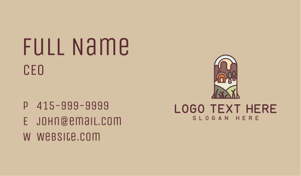 Rural Mountain Cabin Business Card Design Image Preview