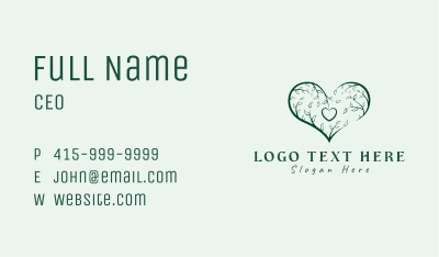 Nature Garden Heart Business Card Image Preview