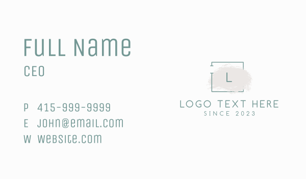Watercolor Frame Lettermark  Business Card Design Image Preview