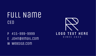 Modern Letter R&P Business Card Image Preview