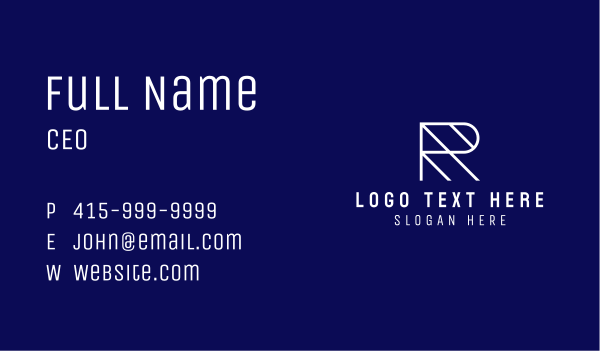 Modern Letter R&P Business Card Design Image Preview