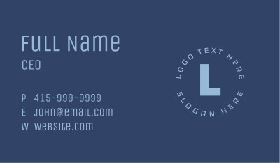 Blue Circle Letter Business Card Image Preview