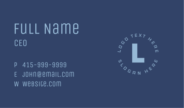 Blue Circle Letter Business Card Design Image Preview