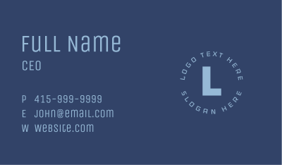 Blue Circle Letter Business Card Image Preview
