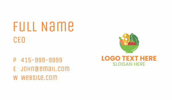 Healthy Food Bowl Business Card Design Image Preview