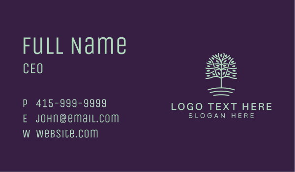 Tree Eco Sustainability Business Card Design Image Preview