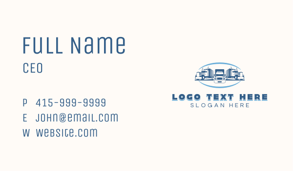 Logistics Trailer Truck Business Card Design Image Preview