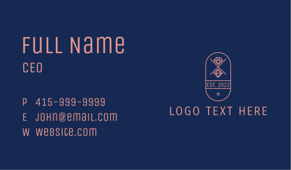 Jewelry Diamond Badge Business Card Design Image Preview