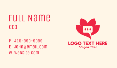 Flower Message App Business Card Image Preview