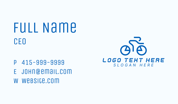 Blue Abstract Cyclist Business Card Design Image Preview