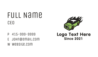 Green Blazing Toy Car Business Card Image Preview