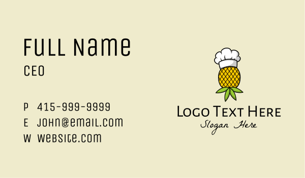 Pineapple Chef Toque  Business Card Design Image Preview