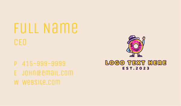 Colorful Doughnut Mascot Business Card Design Image Preview