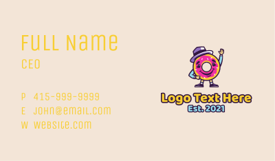 Colorful Doughnut Mascot Business Card