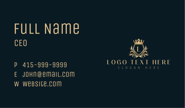 Crown Crest Royalty Business Card Design Image Preview