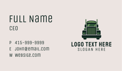 Green Freight Cargo Distribution Business Card