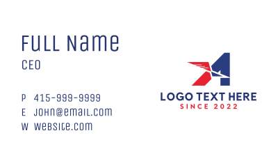 Patriotic Wing Lettermark  Business Card