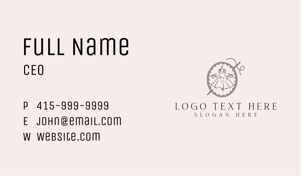 Elegant Dressmaker Needle Business Card Design Image Preview