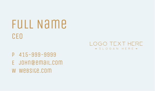 Luxury Minimalist Wordmark Business Card Design Image Preview