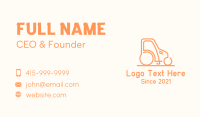 Orange Rice Tractor  Business Card Image Preview