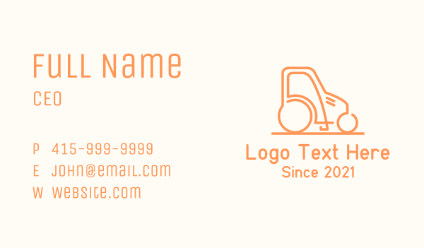 Orange Rice Tractor  Business Card Design Image Preview