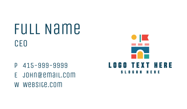 Castle Preschool Toy Business Card Design Image Preview