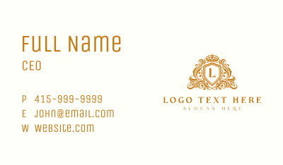 Luxury Royal Shield Crown Business Card Image Preview
