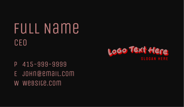Quirky Shadow Wordmark Business Card Design Image Preview