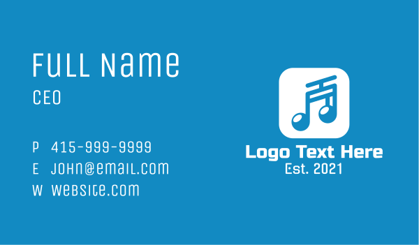 Musical Note App Business Card Design Image Preview
