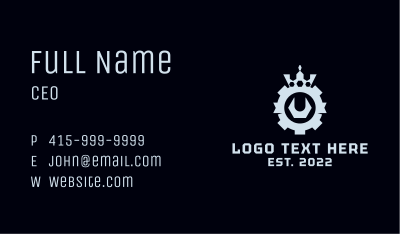 Cog Wrench Crown Mechanic Business Card Image Preview