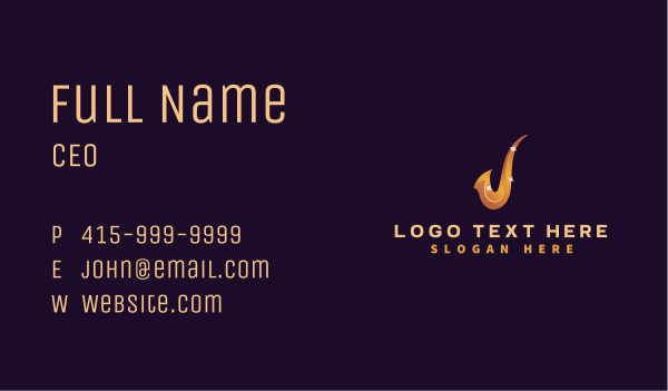 Saxophone Music Instrument Business Card Design Image Preview