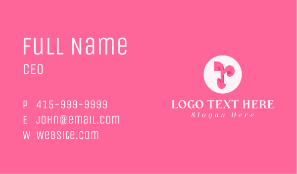 Pink Fashion Letter R Business Card Design Image Preview