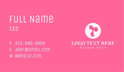 Pink Fashion Letter R Business Card Image Preview