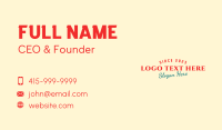 Retro Restaurant Wordmark Business Card Preview