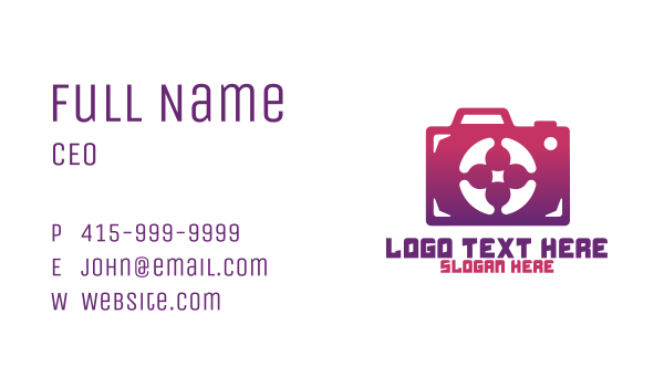 Purple Camera Business Card Design Image Preview