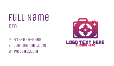 Purple Camera Business Card Image Preview
