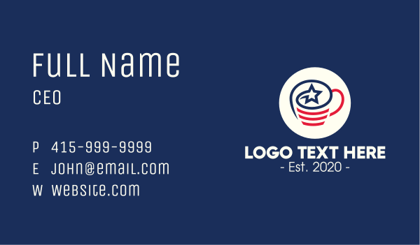 American Coffee Cup Business Card Design Image Preview