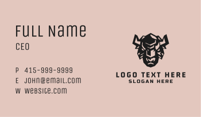 Geometric Wild Bison Business Card Image Preview