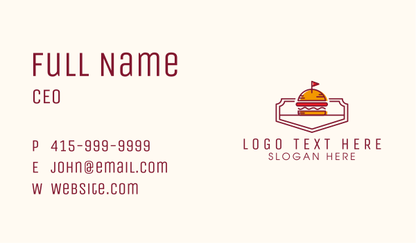 Hamburger Flag Diner Business Card Design Image Preview