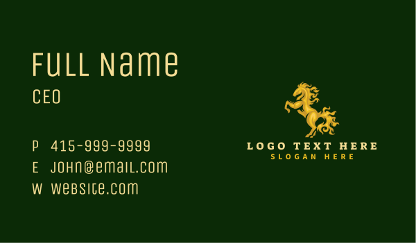 Fiery Stallion Horse Business Card Design Image Preview