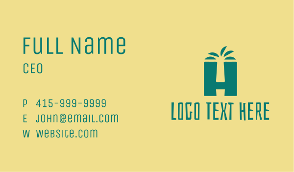 Tropical Nature Letter H  Business Card Design