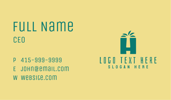 Tropical Nature Letter H  Business Card Design Image Preview