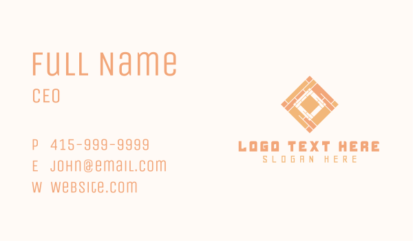 Orange Tile Flooring Business Card Design Image Preview