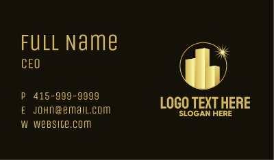 Golden Building Star Business Card Image Preview