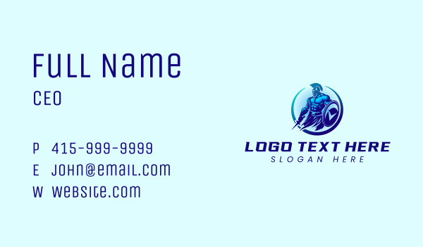 Strong Spartan Warrior Business Card Design Image Preview