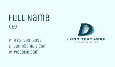 Generic Startup Business Letter D Business Card Image Preview