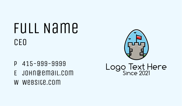 Medieval Fort Egg Business Card Design Image Preview