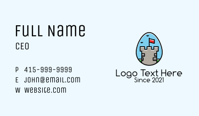Medieval Fort Egg Business Card Image Preview