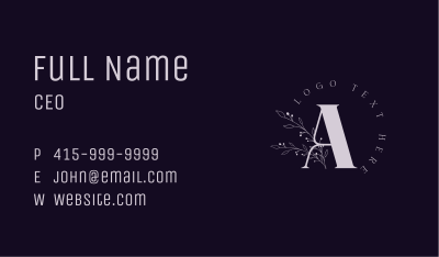 Florist Stylist Lettermark Business Card Image Preview