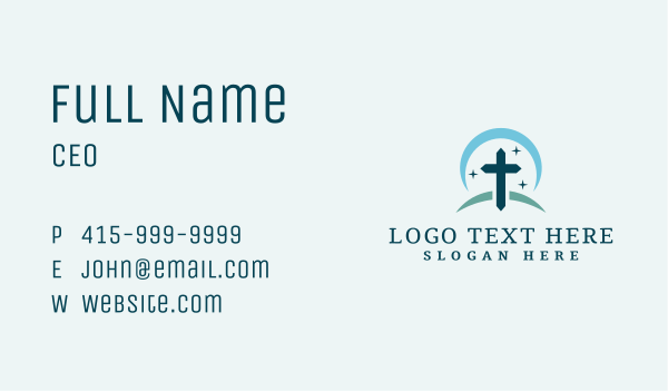 Christian Cross Ministry Business Card Design Image Preview